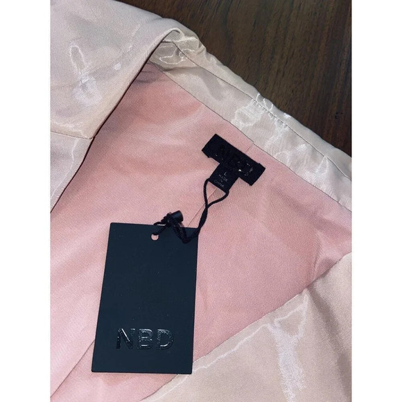 NBD Harmony Mauve Pink Cropped Ripstop Blazer Large New Womens Jacket - Picture 9 of 10